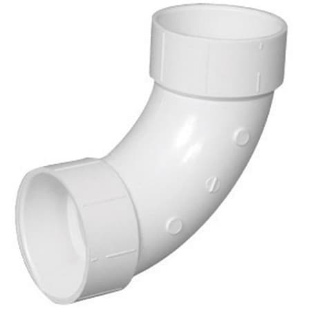 Pinpoint Charlotte Pipe & Foundry PVC003041200HA 90 deg PVC DWV Long Sweep Elbow  4 in. PI148271